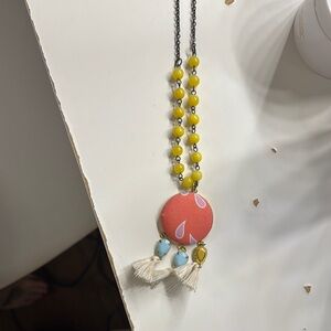 Colorful Beaded Necklace with Tassels